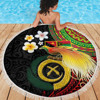 Vanuatu and Papua New Guinea Together Beach Blanket Bird-of-paradise and Pig Tusk Melanesian Pattern LT03 - Polynesian Pride