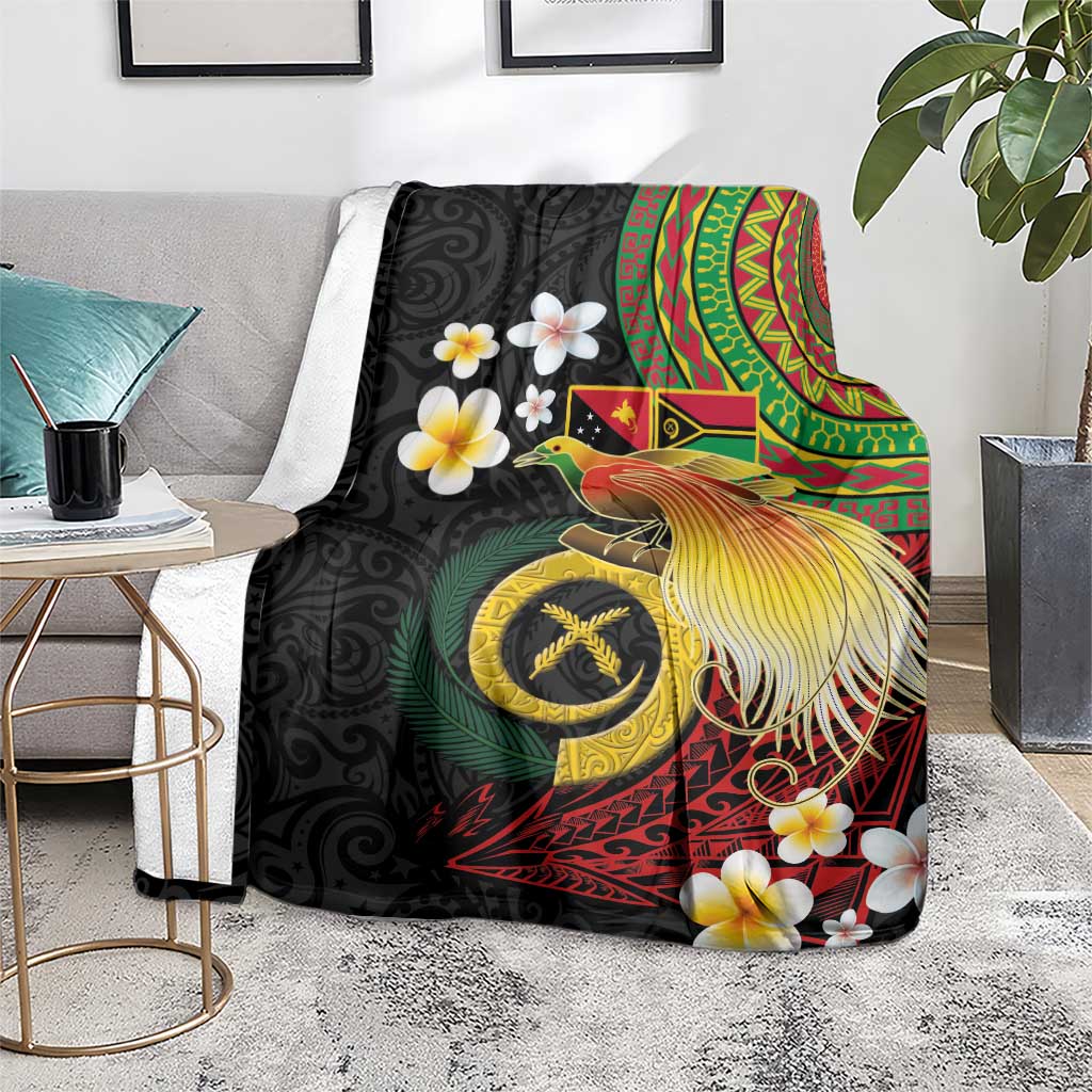 Vanuatu and Papua New Guinea Together Blanket Bird-of-paradise and Pig Tusk Melanesian Pattern LT03 - Polynesian Pride