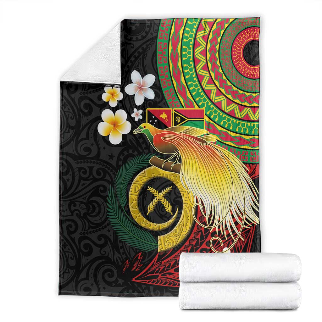 Vanuatu and Papua New Guinea Together Blanket Bird-of-paradise and Pig Tusk Melanesian Pattern LT03 - Polynesian Pride