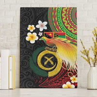 Vanuatu and Papua New Guinea Together Canvas Wall Art Bird-of-paradise and Pig Tusk Melanesian Pattern LT03 Without Frame Black - Polynesian Pride