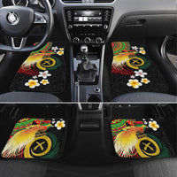 Vanuatu and Papua New Guinea Together Car Mats Bird-of-paradise and Pig Tusk Melanesian Pattern LT03 Set 4pcs Black - Polynesian Pride