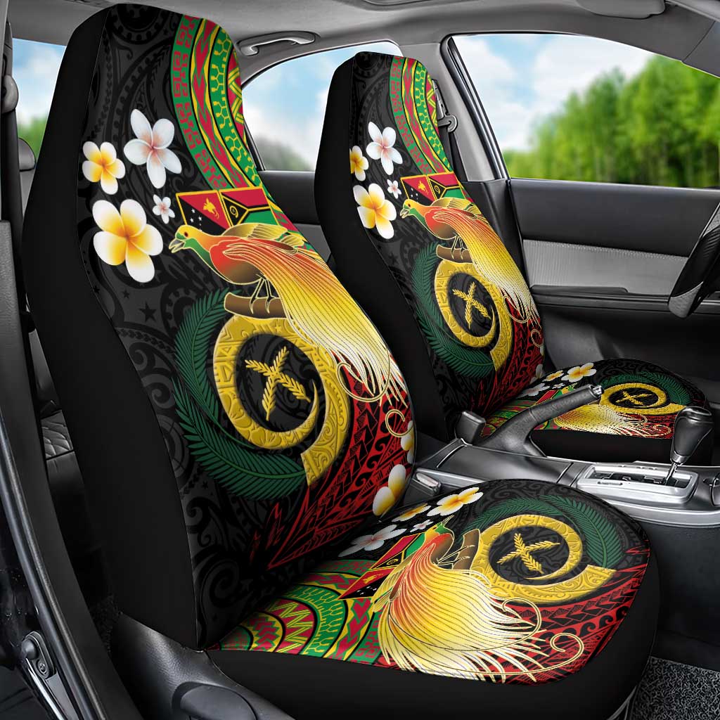 Vanuatu and Papua New Guinea Together Car Seat Cover Bird-of-paradise and Pig Tusk Melanesian Pattern LT03 - Polynesian Pride