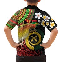 Vanuatu and Papua New Guinea Together Family Matching Puletasi and Hawaiian Shirt Bird-of-paradise and Pig Tusk Melanesian Pattern LT03 - Polynesian Pride