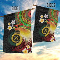 Vanuatu and Papua New Guinea Together Garden Flag Bird-of-paradise and Pig Tusk Melanesian Pattern LT03 - Polynesian Pride