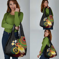 Vanuatu and Papua New Guinea Together Grocery Bag Bird-of-paradise and Pig Tusk Melanesian Pattern LT03 - Polynesian Pride