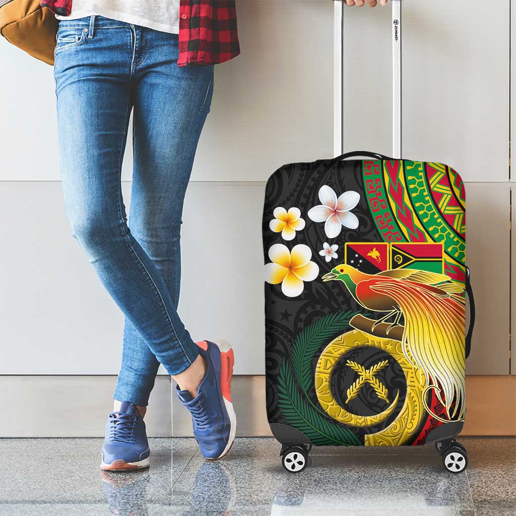 Vanuatu and Papua New Guinea Together Luggage Cover Bird-of-paradise and Pig Tusk Melanesian Pattern LT03 - Polynesian Pride