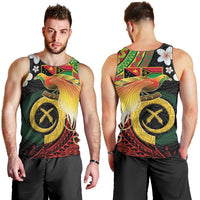 Vanuatu and Papua New Guinea Together Men Tank Top Bird-of-paradise and Pig Tusk Melanesian Pattern LT03 - Polynesian Pride