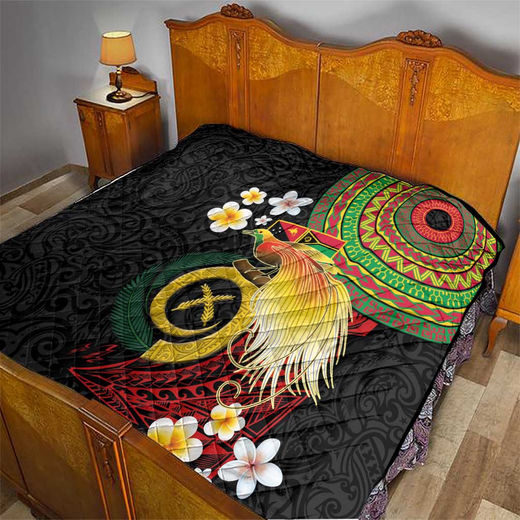 Vanuatu and Papua New Guinea Together Quilt Bird-of-paradise and Pig Tusk Melanesian Pattern LT03 - Polynesian Pride