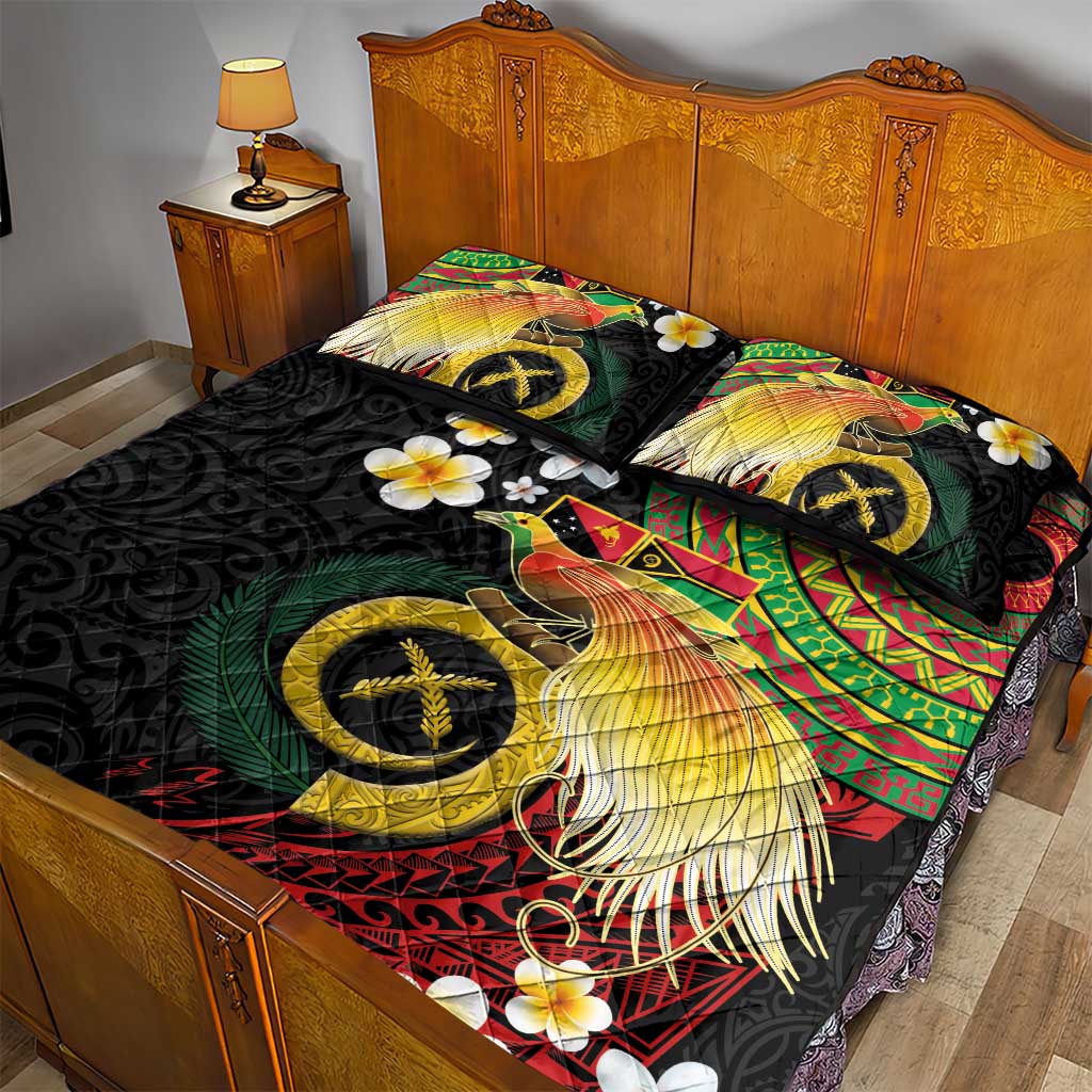 Vanuatu and Papua New Guinea Together Quilt Bed Set Bird-of-paradise and Pig Tusk Melanesian Pattern LT03 - Polynesian Pride
