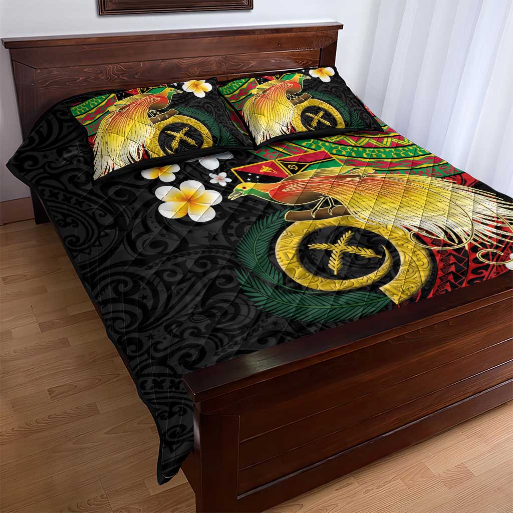 Vanuatu and Papua New Guinea Together Quilt Bed Set Bird-of-paradise and Pig Tusk Melanesian Pattern LT03 - Polynesian Pride