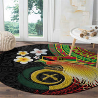 Vanuatu and Papua New Guinea Together Round Carpet Bird-of-paradise and Pig Tusk Melanesian Pattern LT03 - Polynesian Pride