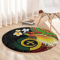Vanuatu and Papua New Guinea Together Round Carpet Bird-of-paradise and Pig Tusk Melanesian Pattern LT03 - Polynesian Pride