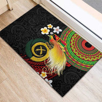 Vanuatu and Papua New Guinea Together Rubber Doormat Bird-of-paradise and Pig Tusk Melanesian Pattern LT03 - Polynesian Pride