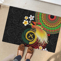 Vanuatu and Papua New Guinea Together Rubber Doormat Bird-of-paradise and Pig Tusk Melanesian Pattern LT03 - Polynesian Pride