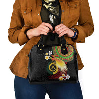Vanuatu and Papua New Guinea Together Shoulder Handbag Bird-of-paradise and Pig Tusk Melanesian Pattern LT03 - Polynesian Pride