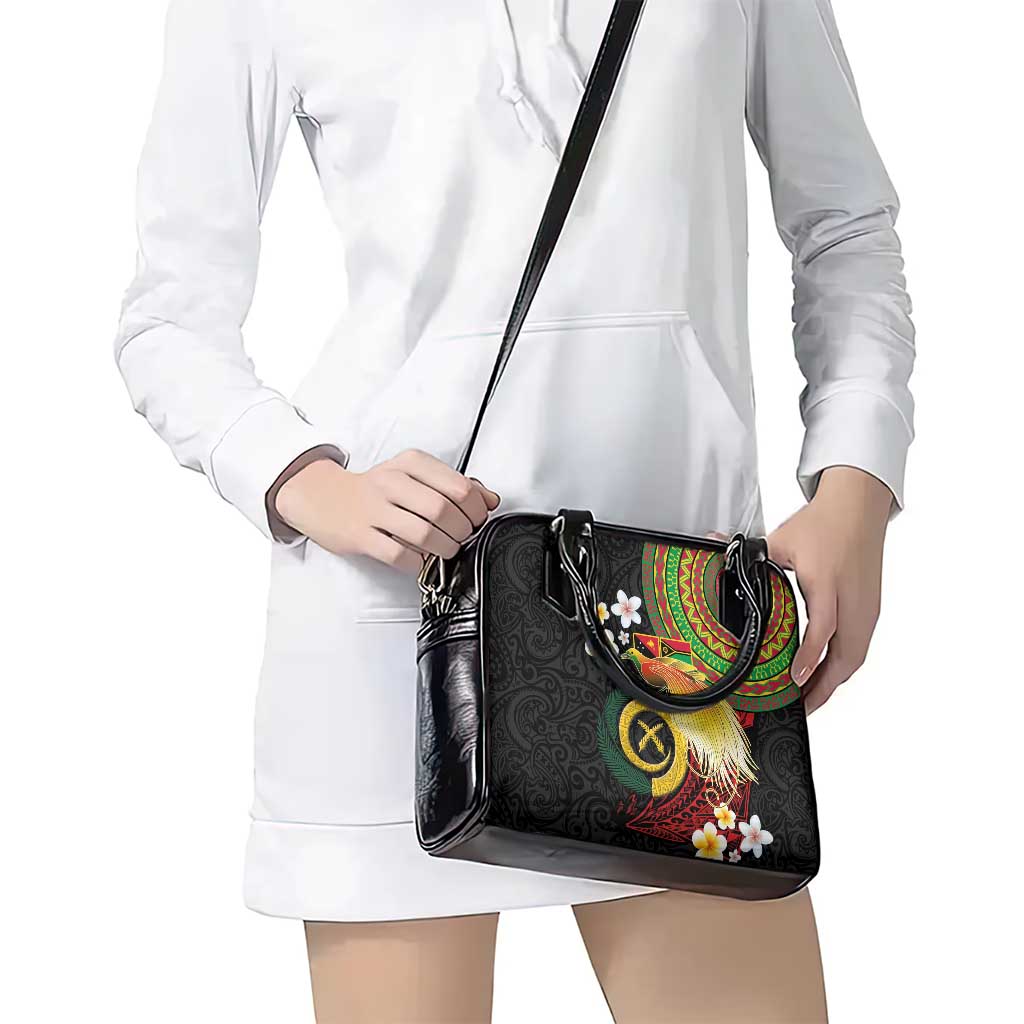 Vanuatu and Papua New Guinea Together Shoulder Handbag Bird-of-paradise and Pig Tusk Melanesian Pattern LT03 - Polynesian Pride