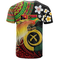 Vanuatu and Papua New Guinea Together T Shirt Bird-of-paradise and Pig Tusk Melanesian Pattern LT03 - Polynesian Pride