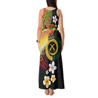 Vanuatu and Papua New Guinea Together Tank Maxi Dress Bird-of-paradise and Pig Tusk Melanesian Pattern LT03 - Polynesian Pride
