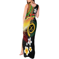 Vanuatu and Papua New Guinea Together Tank Maxi Dress Bird-of-paradise and Pig Tusk Melanesian Pattern LT03 - Polynesian Pride