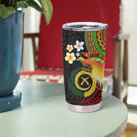 Vanuatu and Papua New Guinea Together Tumbler Cup Bird-of-paradise and Pig Tusk Melanesian Pattern LT03 - Polynesian Pride