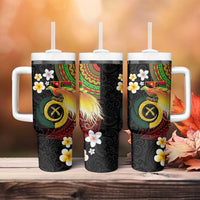 Vanuatu and Papua New Guinea Together Tumbler With Handle Bird-of-paradise and Pig Tusk Melanesian Pattern LT03 - Polynesian Pride