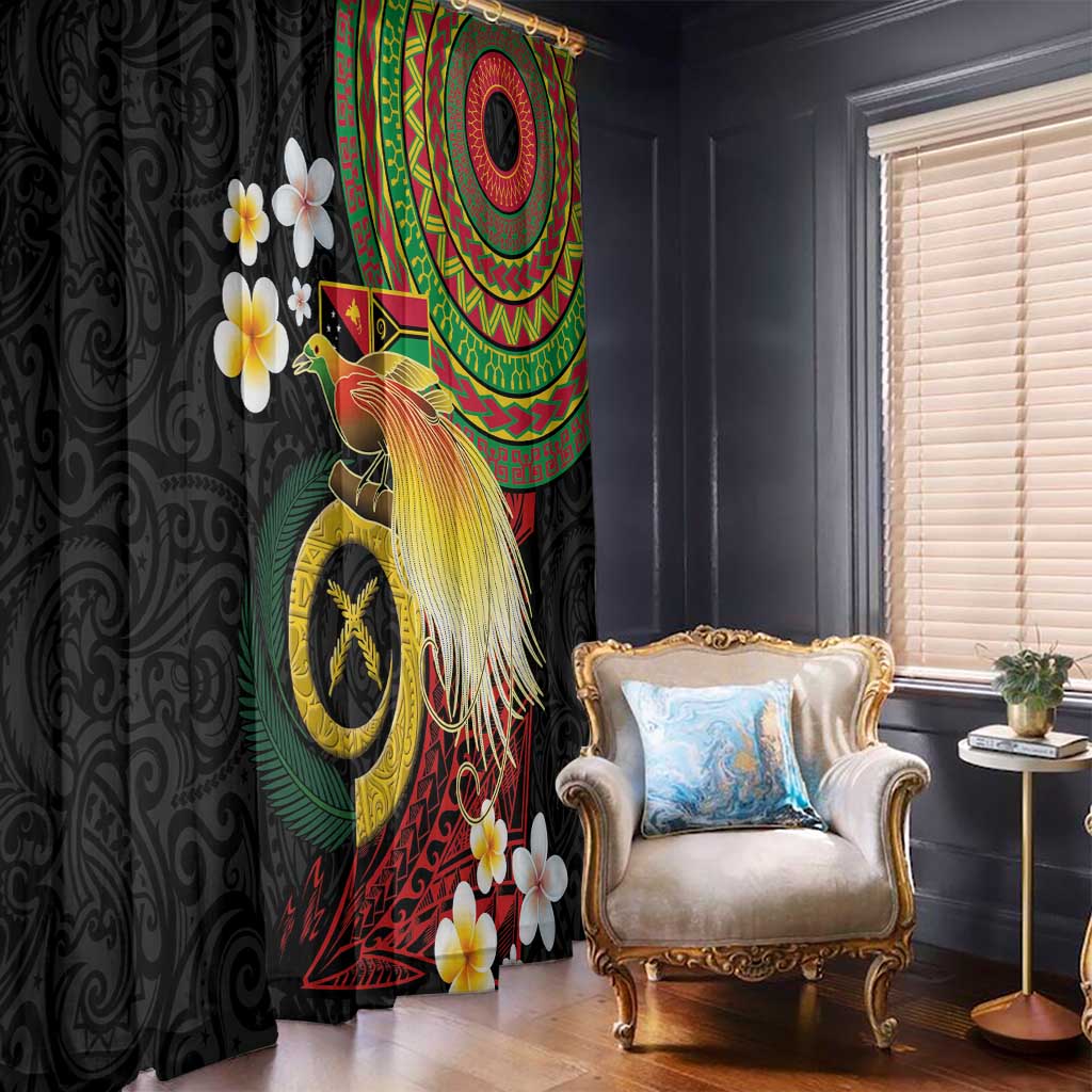 Vanuatu and Papua New Guinea Together Window Curtain Bird-of-paradise and Pig Tusk Melanesian Pattern LT03 - Polynesian Pride