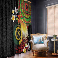 Vanuatu and Papua New Guinea Together Window Curtain Bird-of-paradise and Pig Tusk Melanesian Pattern LT03 - Polynesian Pride