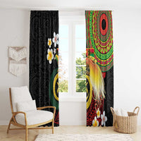 Vanuatu and Papua New Guinea Together Window Curtain Bird-of-paradise and Pig Tusk Melanesian Pattern LT03 - Polynesian Pride