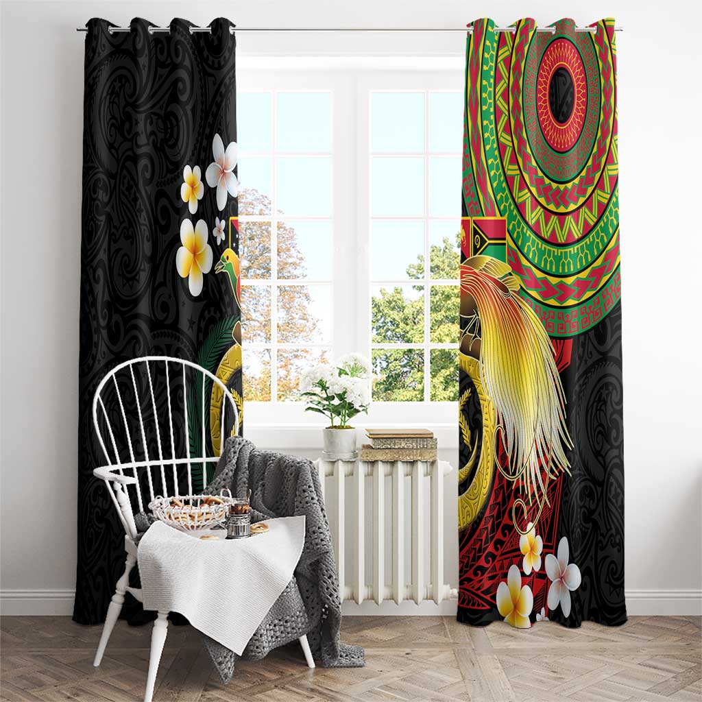 Vanuatu and Papua New Guinea Together Window Curtain Bird-of-paradise and Pig Tusk Melanesian Pattern LT03 - Polynesian Pride