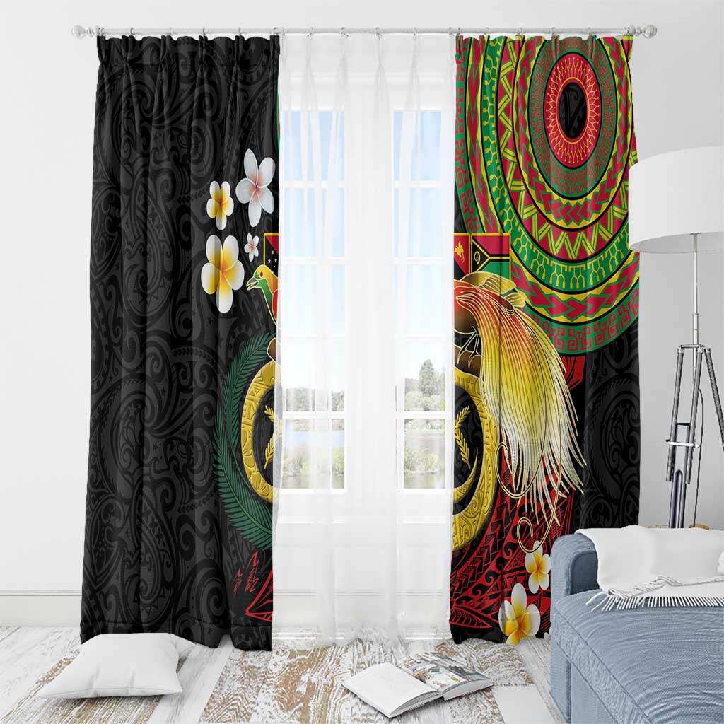 Vanuatu and Papua New Guinea Together Window Curtain Bird-of-paradise and Pig Tusk Melanesian Pattern LT03 - Polynesian Pride