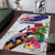 New Zealand Christmas Area Rug Meri Kirihimete-Tuatara and Pohutukawa White Color