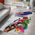 New Zealand Christmas Area Rug Meri Kirihimete-Tuatara and Pohutukawa White Color