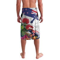 New Zealand Christmas Lavalava Meri Kirihimete-Tuatara and Pohutukawa White Color LT03 - Polynesian Pride