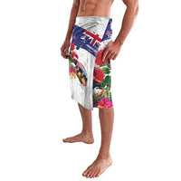 New Zealand Christmas Lavalava Meri Kirihimete-Tuatara and Pohutukawa White Color LT03 - Polynesian Pride