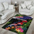 New Zealand Christmas Area Rug Meri Kirihimete-Tuatara and Pohutukawa Black Color
