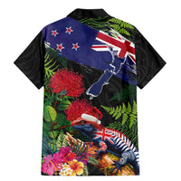 New Zealand Christmas Family Matching Mermaid Dress and Hawaiian Shirt Meri Kirihimete-Tuatara and Pohutukawa Black Color LT03 - Polynesian Pride