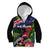 New Zealand Christmas Kid Hoodie Meri Kirihimete-Tuatara and Pohutukawa Black Color