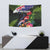 New Zealand Christmas Tapestry Meri Kirihimete-Tuatara and Pohutukawa Black Color