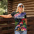 New Zealand Christmas Women Polo Shirt Meri Kirihimete-Tuatara and Pohutukawa Black Color