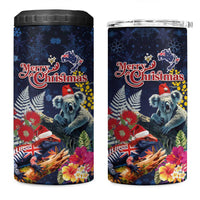 Australia and New Zealand 4 in 1 Can Cooler Tumbler Merry Christmas-Tuatara and Koala with Plants Xmas Style LT03 One Size: 16 oz Navy - Polynesian Pride