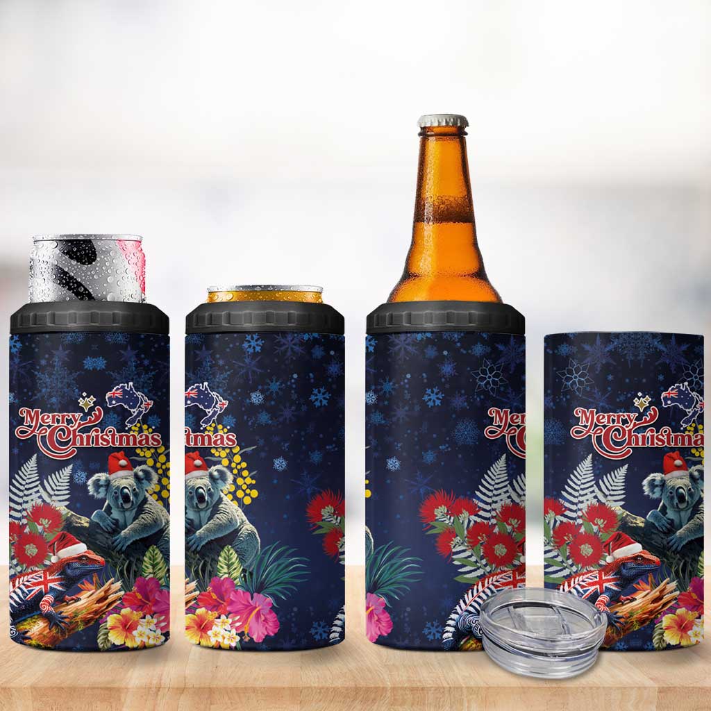 Australia and New Zealand 4 in 1 Can Cooler Tumbler Merry Christmas-Tuatara and Koala with Plants Xmas Style LT03 - Polynesian Pride