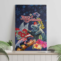 Australia and New Zealand Canvas Wall Art Merry Christmas-Tuatara and Koala with Plants Xmas Style LT03 - Polynesian Pride