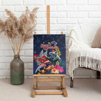 Australia and New Zealand Canvas Wall Art Merry Christmas-Tuatara and Koala with Plants Xmas Style LT03 - Polynesian Pride