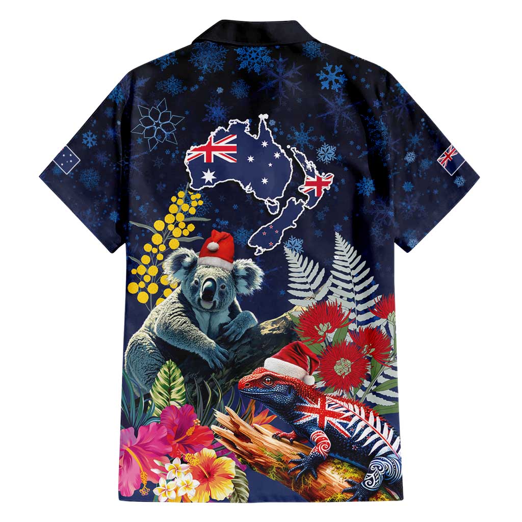 Australia and New Zealand Hawaiian Shirt Merry Christmas-Tuatara and Koala with Plants Xmas Style LT03 - Polynesian Pride