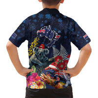 Australia and New Zealand Hawaiian Shirt Merry Christmas-Tuatara and Koala with Plants Xmas Style LT03 - Polynesian Pride