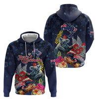 Australia and New Zealand Hoodie Merry Christmas-Tuatara and Koala with Plants Xmas Style LT03 - Polynesian Pride