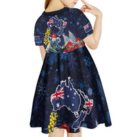 Australia and New Zealand Kid Short Sleeve Dress Merry Christmas-Tuatara and Koala with Plants Xmas Style LT03 - Polynesian Pride