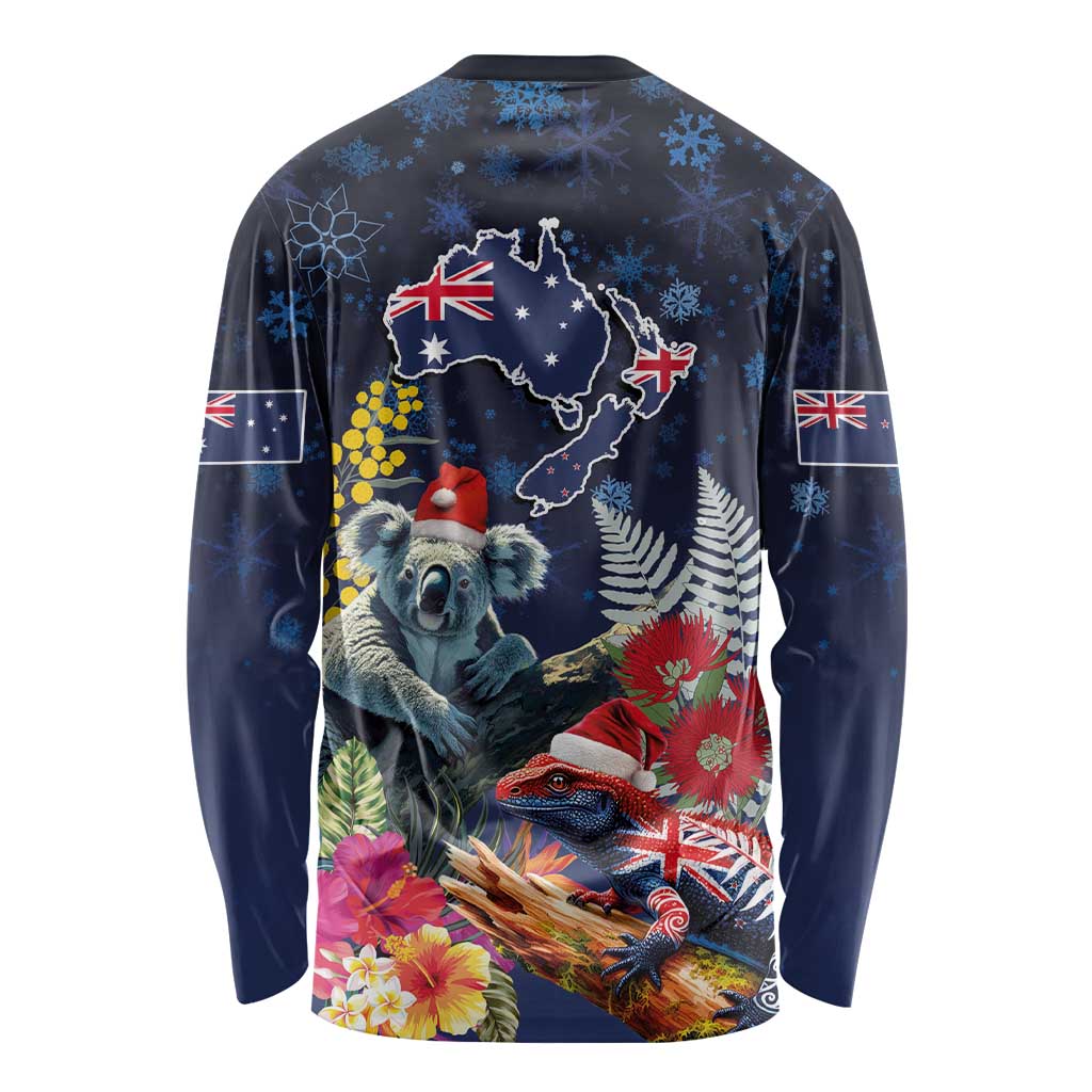 Australia and New Zealand Long Sleeve Shirt Merry Christmas-Tuatara and Koala with Plants Xmas Style LT03 - Polynesian Pride