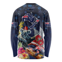 Australia and New Zealand Long Sleeve Shirt Merry Christmas-Tuatara and Koala with Plants Xmas Style LT03 - Polynesian Pride