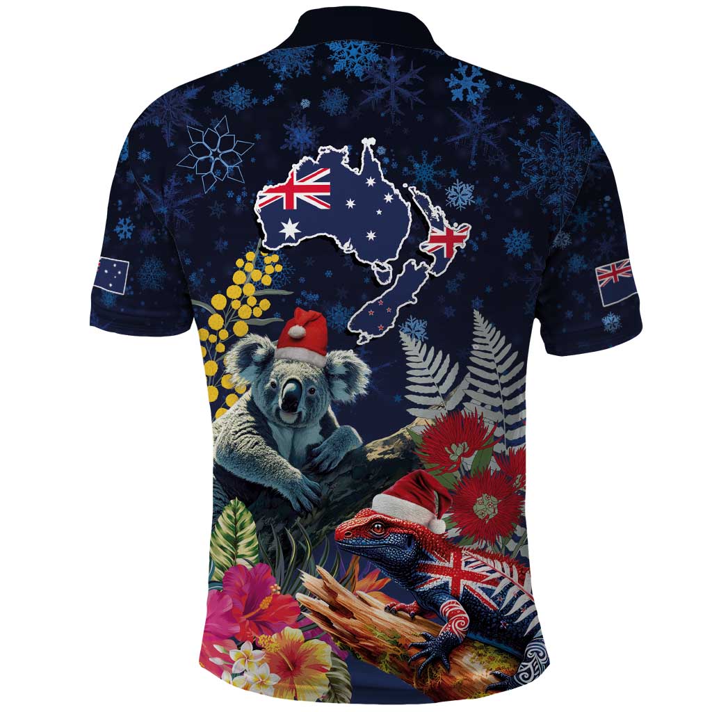 Australia and New Zealand Polo Shirt Merry Christmas-Tuatara and Koala with Plants Xmas Style LT03 - Polynesian Pride